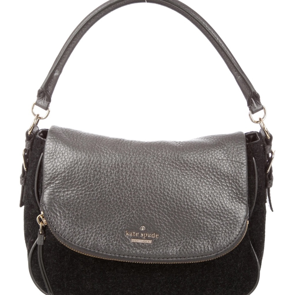 Kate Spade New York leather-accented wool satchel